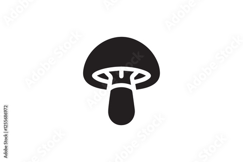 mushroom vector silhouette isolated in white background