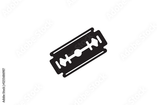 razor blade vector silhouette isolated in white background