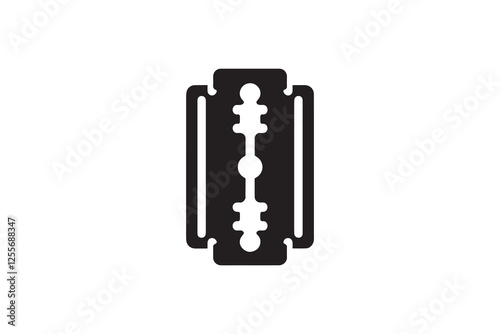 razor blade vector silhouette isolated in white background