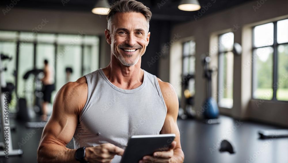 A Smiling Fitness Instructor Holding a Table Demonstrating Enthusiasm for Health and Wellness A Smiling Fitness Instructor Holding a Table Demonstrating Enthusiasm for Health and Wellness