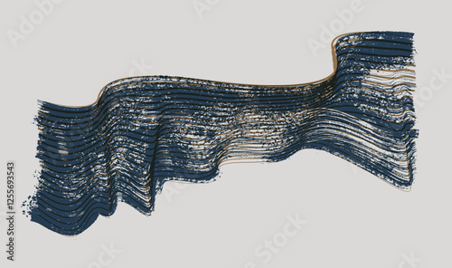 Abstract vector grunge paint dry brush stroke hand drawn design element blue ink on white background. Dry grunge smear abstract vector. Distress damaged edge vintage banner with bold line.