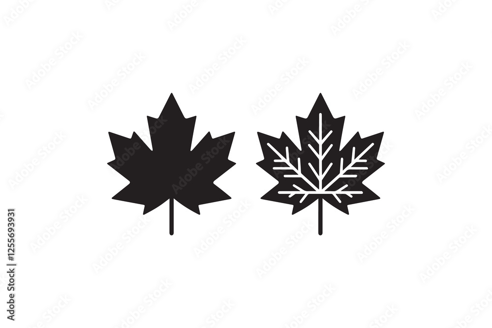 maple vector silhouette isolated in white background maple vector silhouette isolated in white background