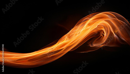 a protracted curling flame of orange mild