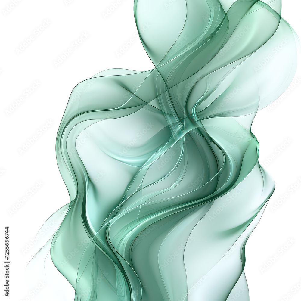 abstract green curve isolated on transparent background abstract green curve isolated on transparent background