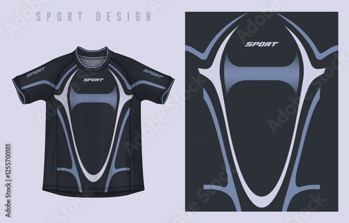 Fabric textile design for Sport t-shirt, Soccer jersey mockup for football club. uniform front view.	