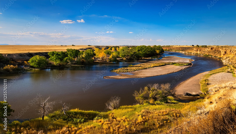 Naklejka premium the platte river in nebraska