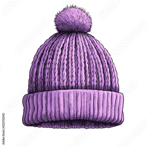 Winter beanie hat vector. Knitted hats Winter warm hat on a white background. vector illustration