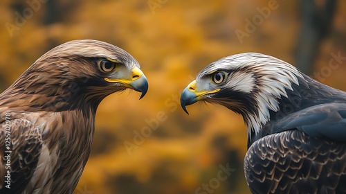 Falcon and eagle