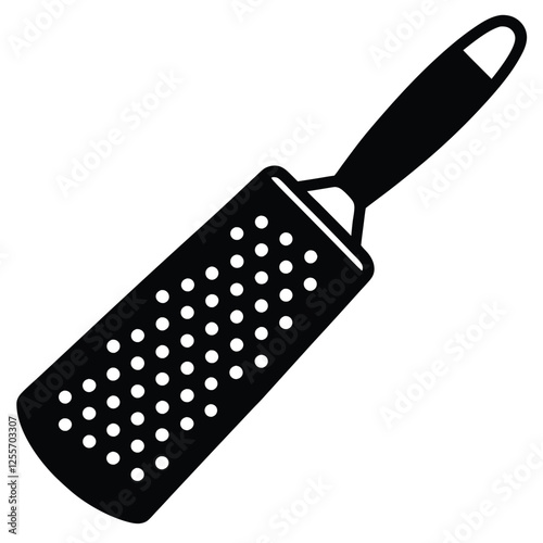 Cheese Grater Vector Illustration – Kitchen Utensil Silhouette for Food Design