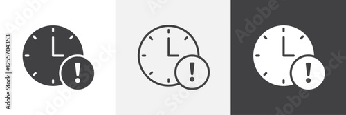 Alarm exclamation vector icons collection graphic designs for ui designs