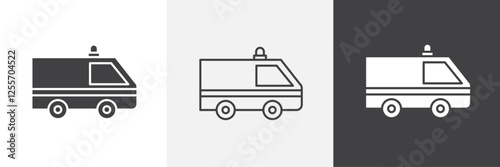 Ambulance vector icons collection graphic designs for ui designs