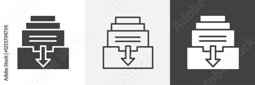 Archive vector icons collection graphic designs for ui designs