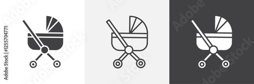 Baby carriage vector icons collection graphic designs for ui designs