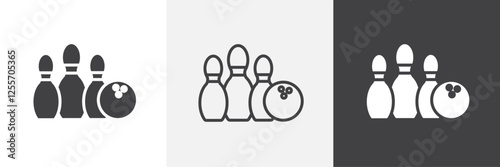 Bowling vector icons collection graphic designs for ui designs