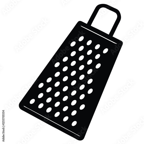Cheese Grater Vector Illustration – Kitchen Utensil Silhouette for Food Design