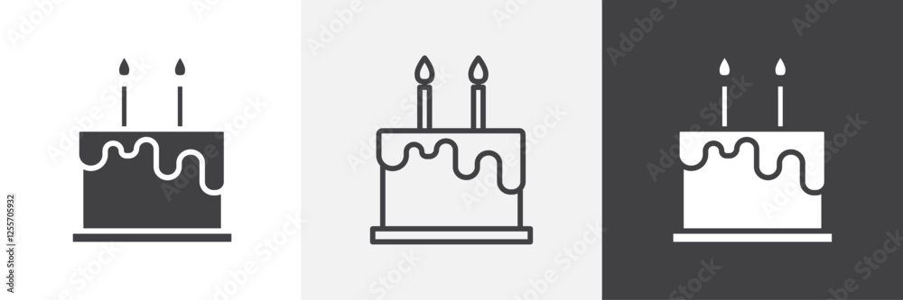 Cake birthday vector icons collection graphic designs for ui designs Cake birthday vector icons collection graphic designs for ui designs