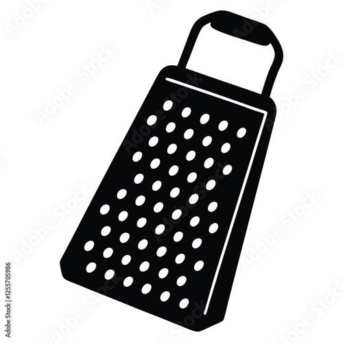 Cheese Grater Vector Illustration – Kitchen Utensil Silhouette for Food Design
