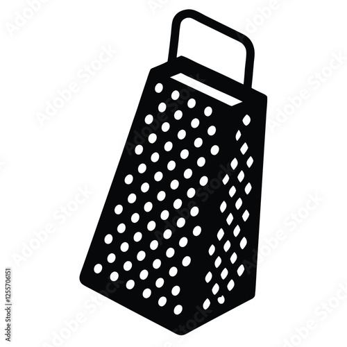 Cheese Grater Vector Illustration – Kitchen Utensil Silhouette for Food Design