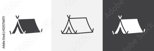 Camping vector icons collection graphic designs for ui designs