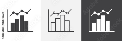 Chart histogram vector icons collection graphic designs for ui designs