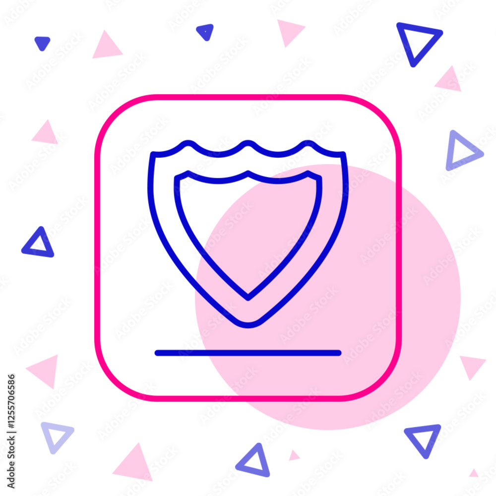 Line Shield icon isolated on white background. Guard sign. Security, safety, protection, privacy concept. Colorful outline concept. Vector
