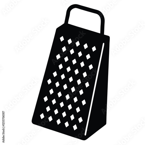 Cheese Grater Vector Illustration – Kitchen Utensil Silhouette for Food Design