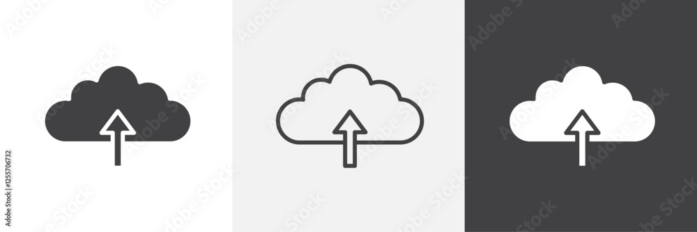 Cloud upload vector icons collection graphic designs for ui designs Cloud upload vector icons collection graphic designs for ui designs