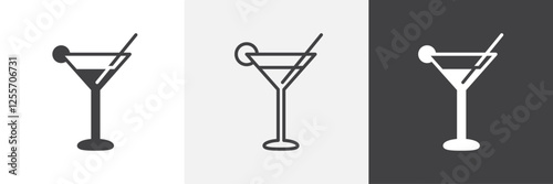 Cocktail vector icons collection graphic designs for ui designs
