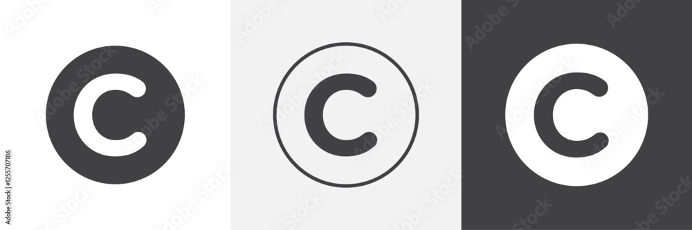 Copyright vector icons collection graphic designs for ui designs Copyright vector icons collection graphic designs for ui designs
