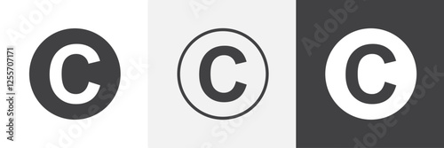 Copyright vector icons collection graphic designs for ui designs