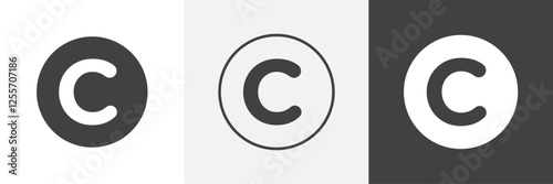 Copyright vector icons collection graphic designs for ui designs