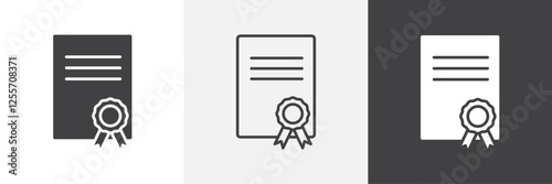 Diploma vector icons collection graphic designs for ui designs