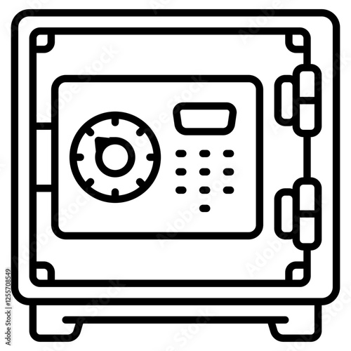 safe box vector icon. home appliance icon line style. perfect use for logo, presentation, website, and more. modern icon design outline style