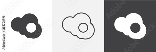 Egg fried vector icons collection graphic designs for ui designs