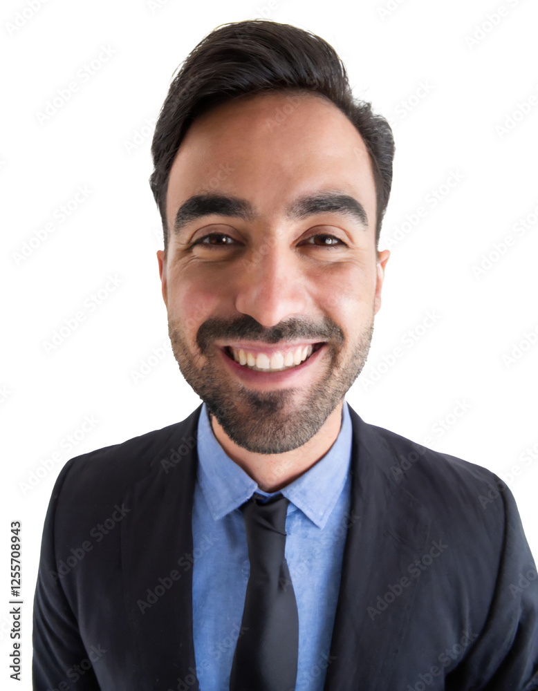 Portrait of only one Man. White Background. Portrait of only one Man. White Background.