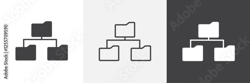 Folder tree vector icons collection graphic designs for ui designs