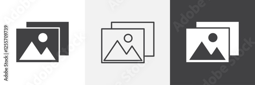 Gallery vector icons collection graphic designs for ui designs