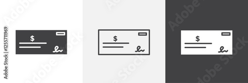 Money check vector icons collection graphic designs for ui designs