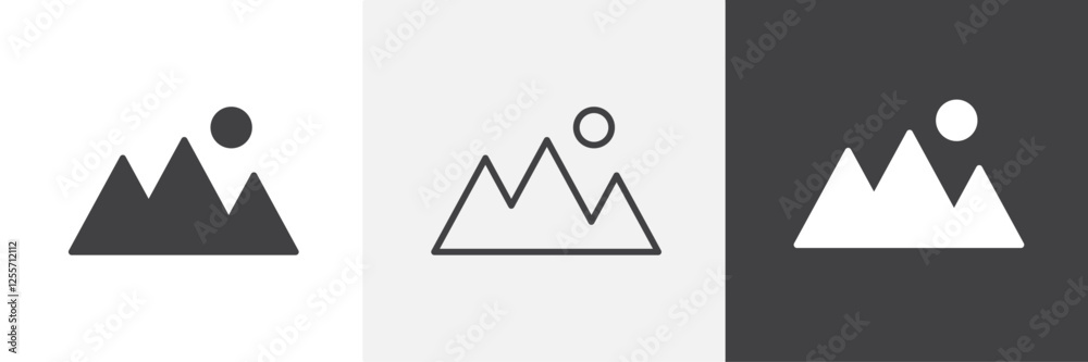 Mountains vector icons collection graphic designs for ui designs Mountains vector icons collection graphic designs for ui designs