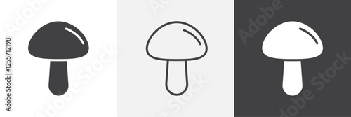 Mushroom vector icons collection graphic designs for ui designs