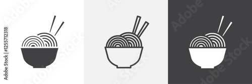 Noodles vector icons collection graphic designs for ui designs