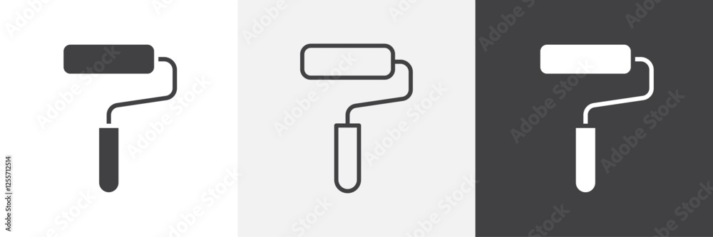 Paint roller vector icons collection graphic designs for ui designs Paint roller vector icons collection graphic designs for ui designs