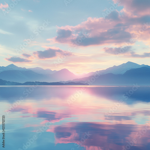 sunset over the lake
