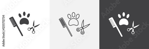 Pet grooming vector icons collection graphic designs for ui designs