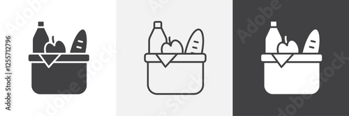 Picnic vector icons collection graphic designs for ui designs