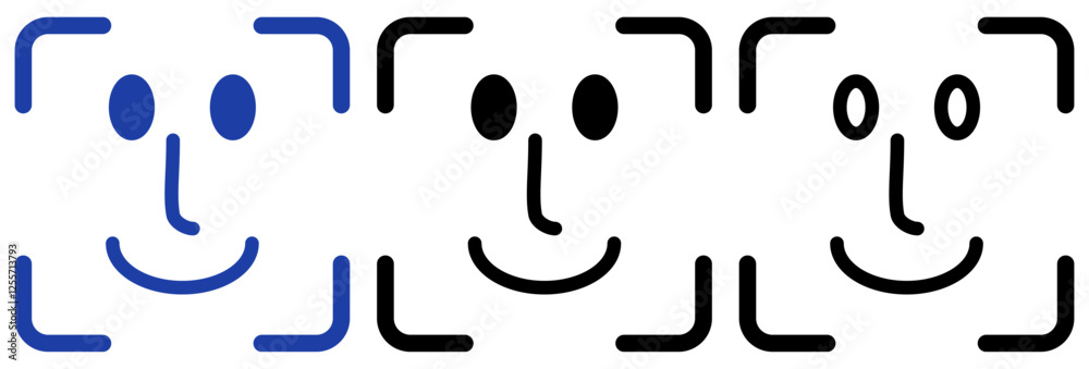 face id icon, simple flat style, illustration, logo sign symbol pictogram template, for ui or ux isolated on white for mobile app, editable face id icon, simple flat style, illustration, logo sign symbol pictogram template, for ui or ux isolated on white for mobile app, editable