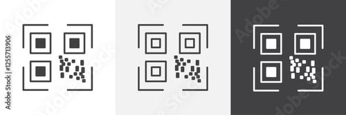 Qrcode vector icons collection graphic designs for ui designs