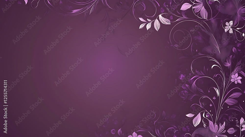 Purple floral frame, design background Purple floral frame, design background