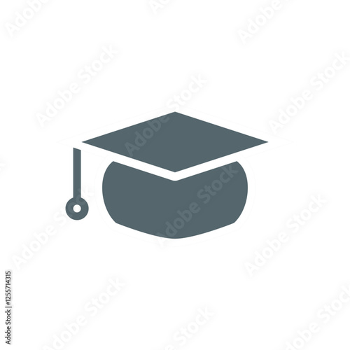 graduation gown cap icon, simple flat style, illustration, logo sign symbol pictogram template, for ui or ux isolated on white for mobile app, editable