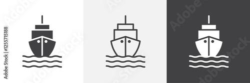 Ship vector icons collection graphic designs for ui designs